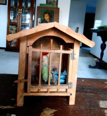 Early Germany Wood Chicken Rooster Squeaker Coop - Putz, German #G - Image 1 of 3