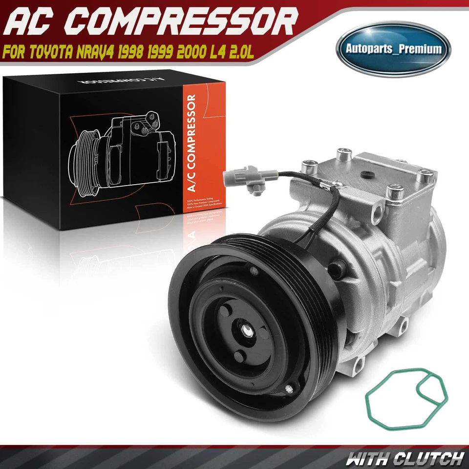 AC Compressor with 5-Groove Pulley for Toyota RAV4 1998-2000 L4 2.0L 8832042050 - Image 1 of 4