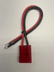 Enchufe rojo 50A para Anderson con 30 cm de silicona 10 AWG Wier y terminal de 5/16" - Imagen 1 de 1