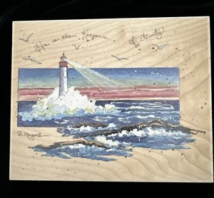 D Morgan Wood Rubber Stamp Lighthouse Seashore 90155 Keeper of Eternity NEW - Picture 1 of 3