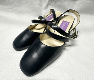 Fresco By Pierre Zapatos Mujer 7 Azul Marino Punta Cerrada Sandalias Eslinga Tacones Traseros - Imagen 1 de 10