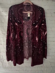 Talbots Boho Lambs Wool blend Open Cardigan L NWT - Picture 1 of 8