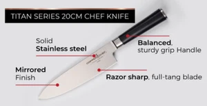 Copper Chef Titan Series 20cm Chef Knife $70 Global Shop Direct as seen on TV - Picture 1 of 3