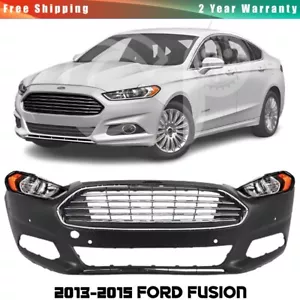 Front Bumper Cover & Grille Assembly Chrome For 2013-2016 Ford Fusion - Picture 1 of 11