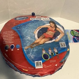 SwimWays Spring Float Papasan Rosa/Azul - Imagen 1 de 2