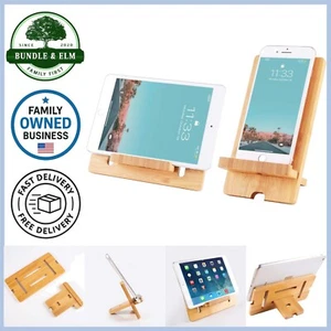 Support téléphone portable bambou 7,48 x 3,94 pouces réglable mains libres écran de bureau - Photo 1 sur 8