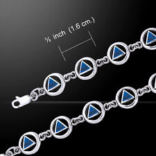 AA Symbol Recovery .925 Sterling Silver Bracelet Choice of Gem by Peter Stone