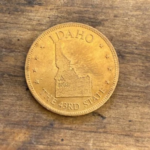 Shell's States of the Union Gioco di Monete Versione 1 Gettone Ottone Idaho - Foto 1 di 4
