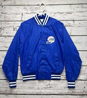 VTG Seattle Seahawks Retro 2 Bar Helmet 80s Active Generation Bomber Jacket - M - Image 1 of 4