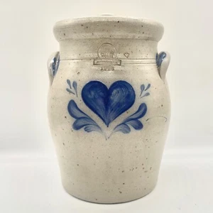 1994 Rowe Pottery Works Cannister Crock w/ lid 11" - Picture 1 of 6