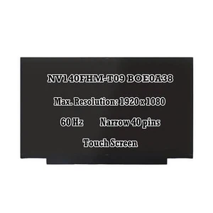 14" FHD LED IPS LCD Display On-Cell Touch Screen NV140FHM-T09 BOE0A38 40 Pins - Picture 1 of 4