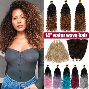 Marlybob Crochet Braiding Hair Extensions 14in Water Wave Afro Twist Kinky Curly - Picture 1 of 32