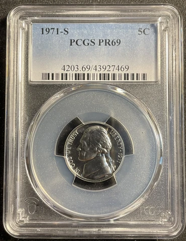 1971-S Proof Jefferson Nickel PCGS PR69 - 1005 Cover