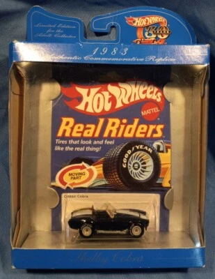 Hot Wheels* Classic Shelby Cobra* Real Riders* 30º ANIVERSARIO* NEGRO CON BLANCO* Foto 1 de 4