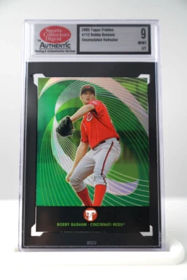 2003 Topps Pristine Uncirculated Refractor 93/99 Bobby Basham RC Card #112 SCD 9 - Image 1 of 2