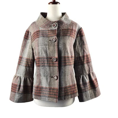 Chaqueta Blazer A Cuadros Mujer Mediana Lana Preppy Otoño Live a Little Academia Foto 1 de 4