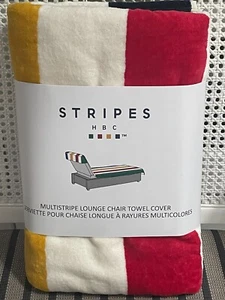 Coprisciugamano sedia a sdraio Hudson's Bay HBC multi-strisce 100% cotone NUOVO NUOVO CON ETICHETTE - Foto 1 di 6