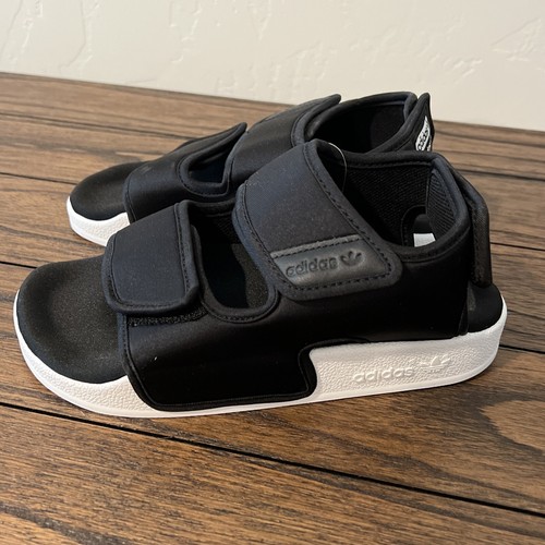 Scarpe sandali con pantofola nera Adidas Originals Adilette 3.0 per bambini taglia 4