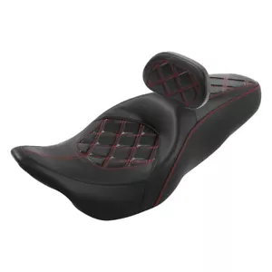 Resiento negro para conductor asiento de pasajero conductor adecuado para Harley Touring FLHT 2009-2022 - Imagen 1 de 8