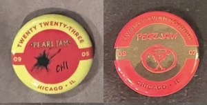 PEARL JAM 2 PIN CHICAGO ILLINOIS 9/5 & 9/7 EVENT BUTTON 2 NIGHTS UNITED CENTER - Picture 1 of 1