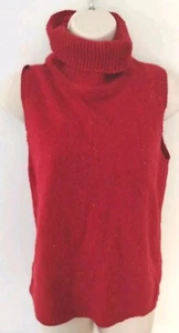 Camisa Suéter Designers Studio Roja Metálica Sin Mangas Cuello Alto Tejida Mediana - Imagen 1 de 4