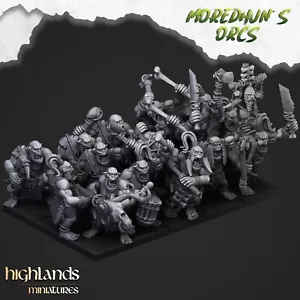 Moredhuns orchi guerrieri delle caverne x20 miniature Highlands stampa 3d - Foto 1 di 1