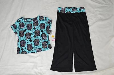 Joe Boxer Niñas XS 4-5 Búho Pijama Conjunto Nuevo con Etiquetas Pájaros Gafas de Sol Estrella Negro Pantalón Camisa Foto 1 de 4