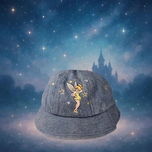 De colección Disney Tinker Bell Sombrero Cubo Juvenil Denim Bordado Estrellas Años 90 Y2K Raro - Imagen 1 de 9