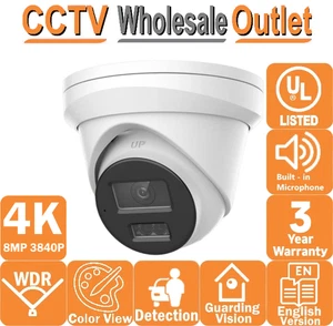 4K 24/7 Full time Color 2.8mm lens Built-in Mic IP Turret - Picture 1 of 2