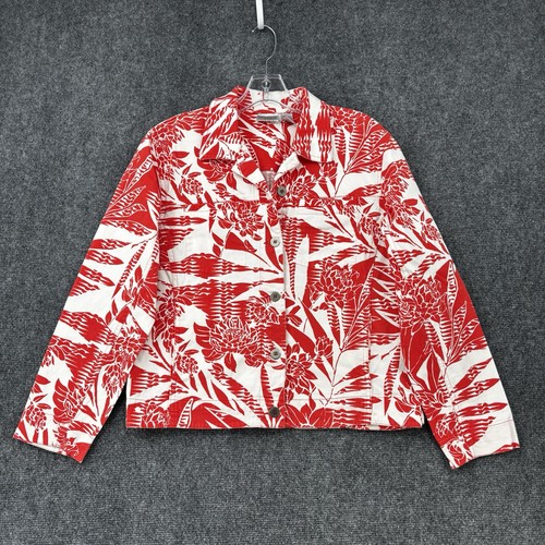 VETEMENTS Chicos Tropical Bianco Rosso Giacca Cropped Donna 0 Colorata Floreale