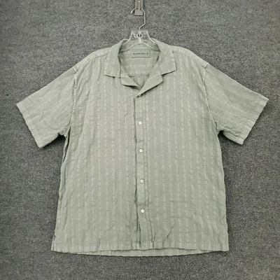Abercrombie & Fitch Button Up Shirt Mens L Large Green Short Sleeve Collared - Image 1 of 4
