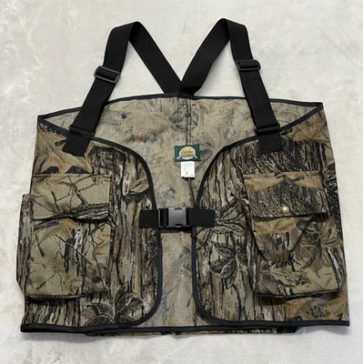 Cabelas Duck Camo Hunting Strap Vest Men 2XL Real Tree Detachable Game Pouch USA - Image 1 of 4