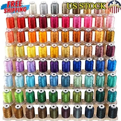 80 carretes hilo de bordar poliéster 500M compatible con Janome Robison-Anton EE. UU. Foto 1 de 4