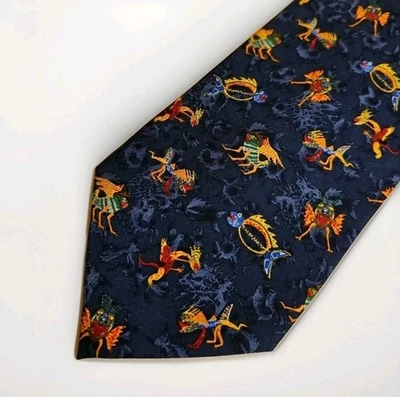 Gravata azul Pineda Covalin México Alebrijes 100% seda feita no México  - Imagem 1 de 4