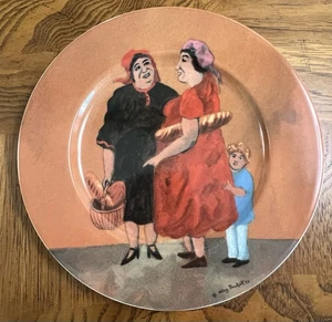 Tuscan Storefronts Guy Buffet 8" Plate Women Gossip News 1997 Salad Dessert - Picture 1 of 4