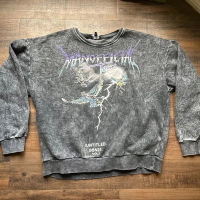 Sudadera con capucha Boohoo para hombre de gran tamaño oficial lavada con ácido talla grande Foto 1 de 4