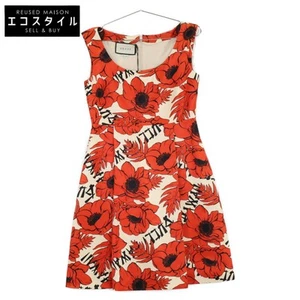Gucci Flower Print Silk Sleeveless Dress 38 Be 100% Silk, Used - Picture 1 of 7