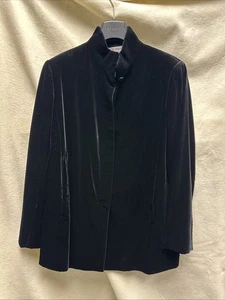 Giorgio Armani Blazer Damen 12 Schwarz Samt Sakko Blazer - Bild 1 von 7