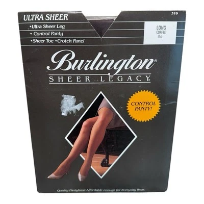 Calcinha Burlington NOS Vintage Ultra Transparente Legado Longa Controle de Café - Imagem 1 de 2