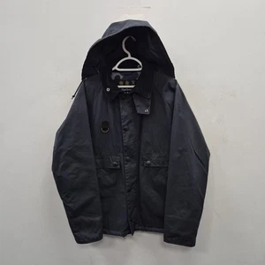 Barbour Speyside Spey Fishing Wading Wax Waterproof Hooded Camo Jacket Medium - Picture 1 of 15