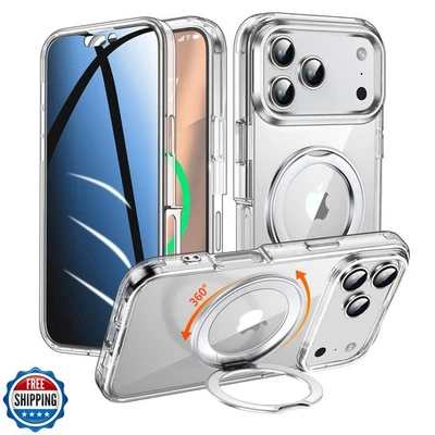 WASTROYAL Privacy Case for iPhone 17 Pro with 360°Stand [Built-in Anti Peepin - Image 1 of 4