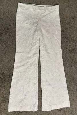 Pantalones acampanados con textura blanca para mujer Diane Von Furstenberg talla 8 Foto 1 de 4