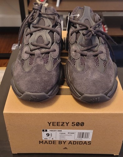 Nuovissime taglia 9 5 Adidas Yeezy 500 Low Utility in pelle scamosciata nera (F36640)