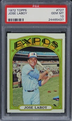 1972 Topps Jose Laboy #727 PSA 10 GEM MINT - Image 1 of 2