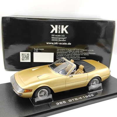 KK 1:18 Ferrari 365 GTS/4 1969 Gold Alloy Car Model - Image 1 of 4