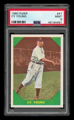 1960 Fleer Set-Break # 47 Cy Young PSA 9 Estado perfeito - Imagem 1 de 3