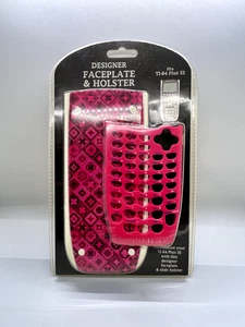 Rosa und weiß Designer Abdeckplatte & Schiebeholster passt TI-84 Plus SE personalisieren - Bild 1 von 2