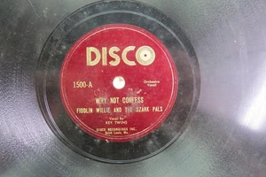 Fiddlin Willie & The Ozark Pals - DISCO 1500 - Why Not Confess & Knocking At - Imagen 1 de 2