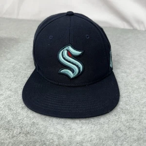 Am Needle Herren blau Seattle Kraken Hockey NHL verstellbar Druckknopflasche Kappe Mütze *LESEN* - Bild 1 von 7