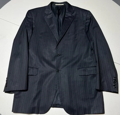 Casaco esportivo Burberry masculino 44R blazer botão único peito azul marinho jaqueta terno de lã - Imagem 1 de 4